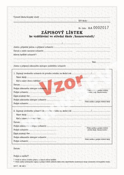 zapisovy listek
